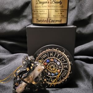 Dragon's Bounty Twisted Coconut Mystery Stone Necklace Candle